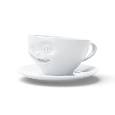 Чашка з блюдцем Tassen для кави Підморгуюче обличчя, біла, 200 мл (TASS14801/TA) - фото 4