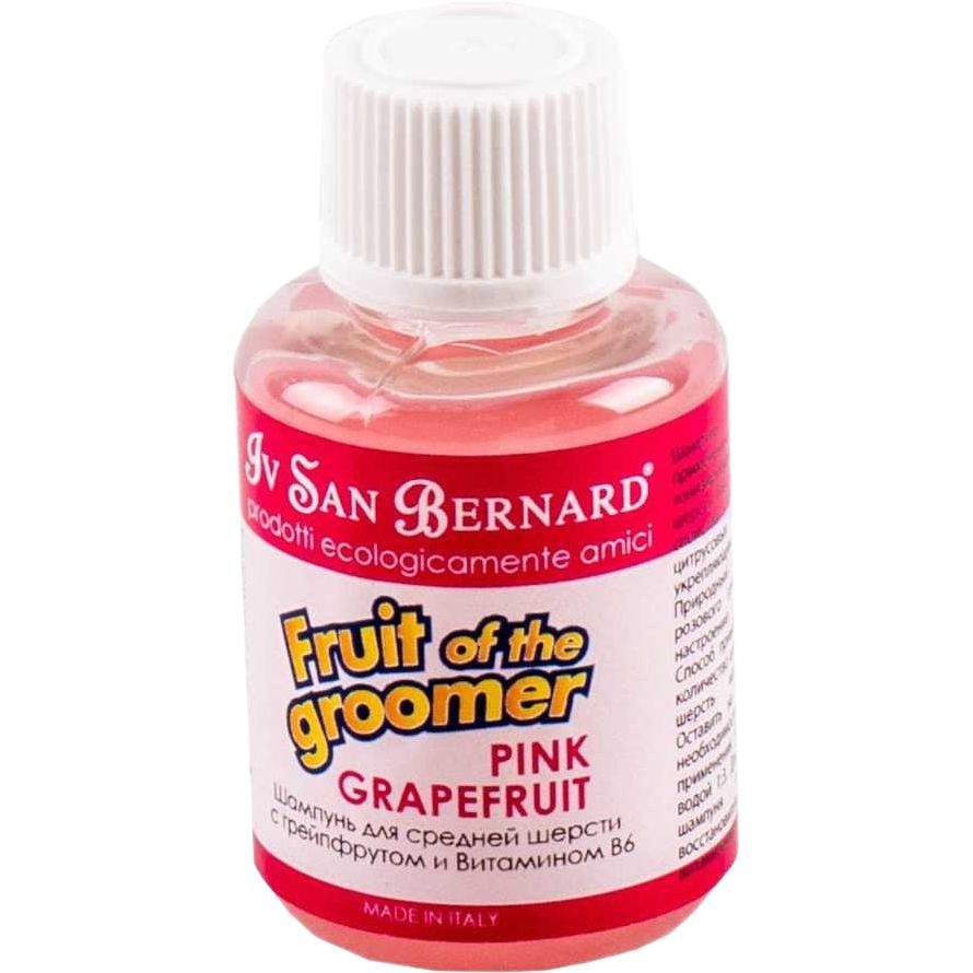 Шампунь для кошек и собак Iv San Bernard Pink Grapefruit для средней шерсти с грейпфрутом и витамином В6 30 мл - фото 1