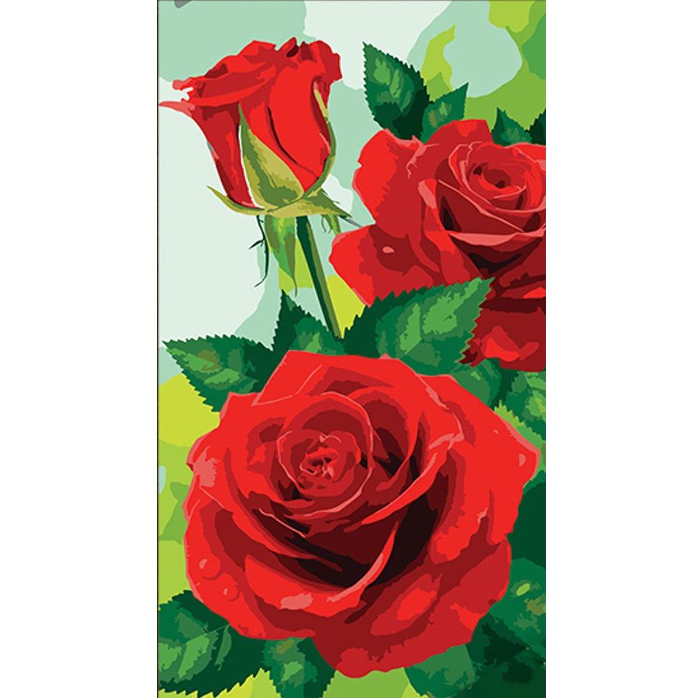 Набор для росписи по номерам Strateg Красные розы 50х25 см (WW178) - фото 1