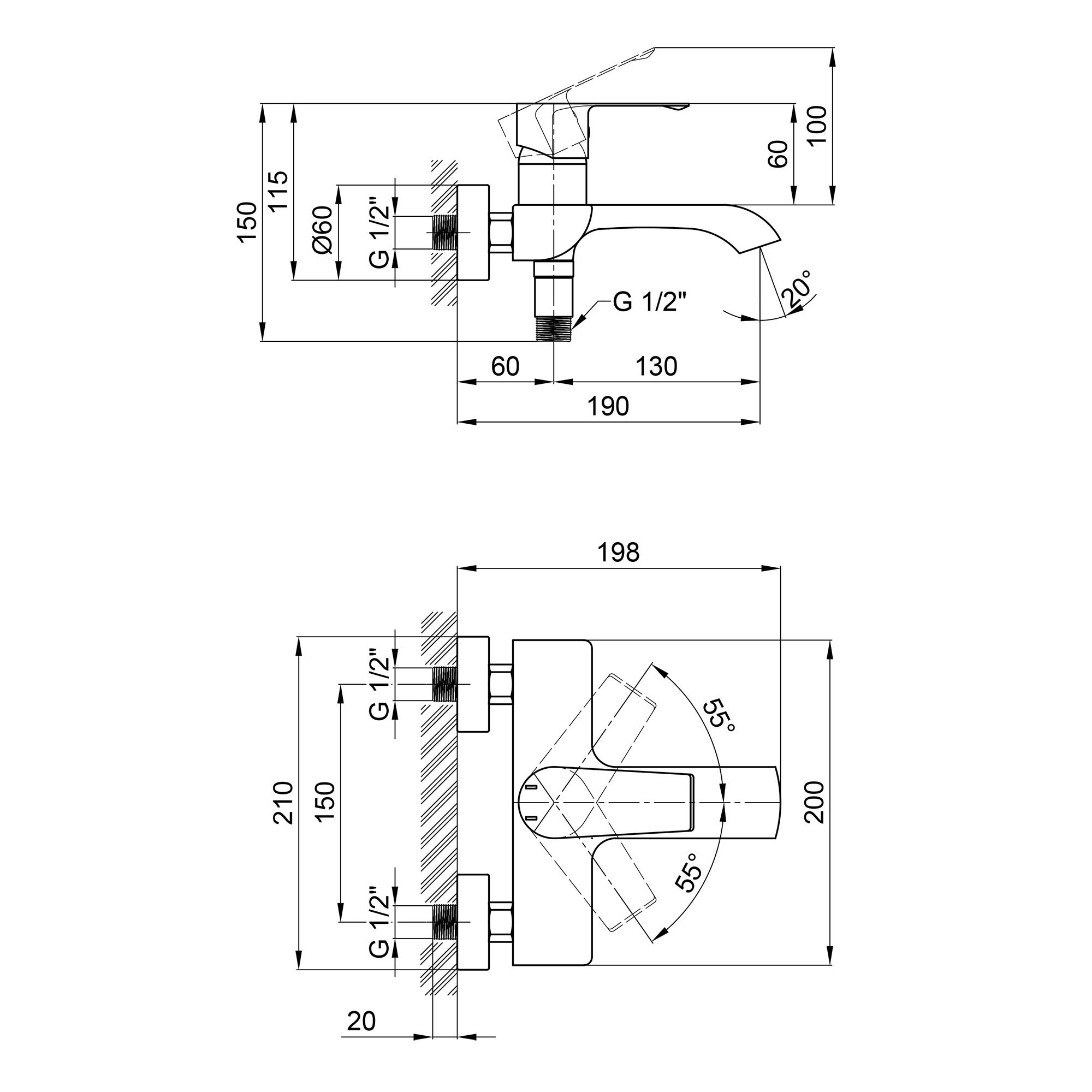 Смеситель для ванны Qtap Zelnava 3050101G (QTZELN3050101G) - фото 2