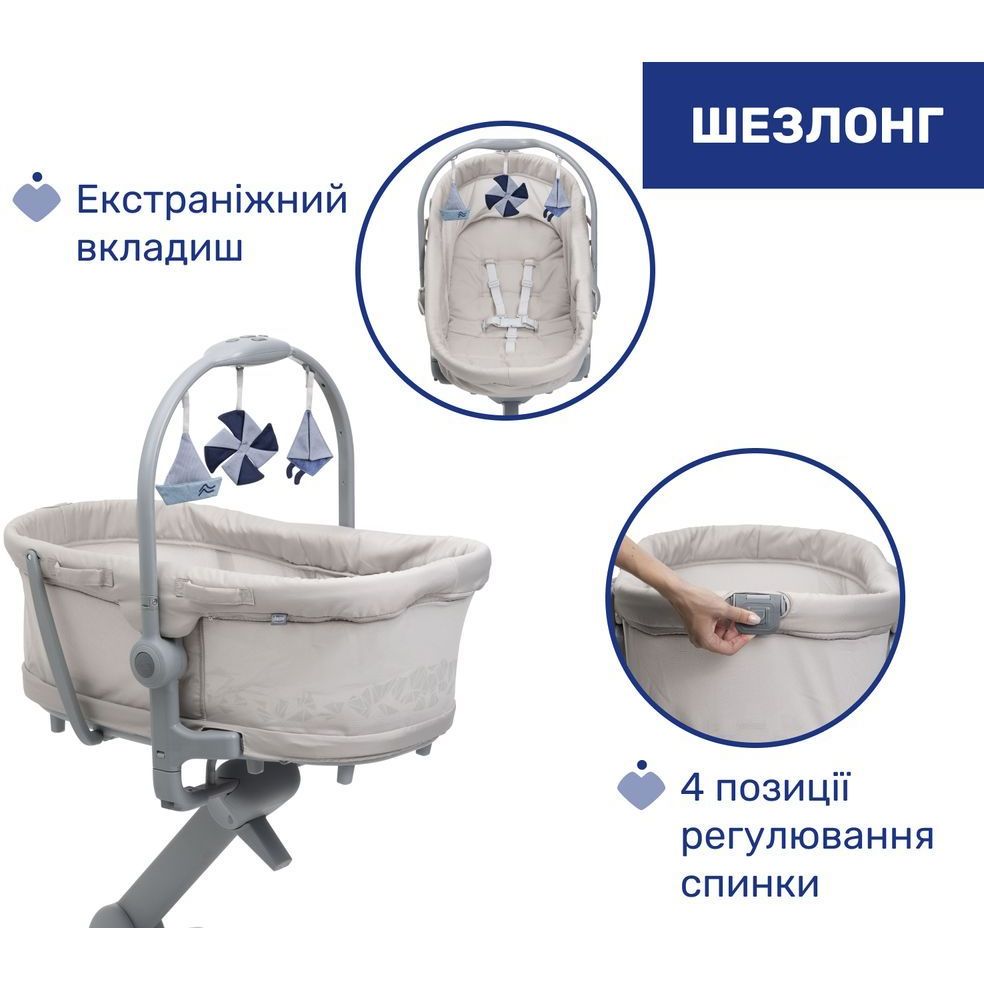 Кроватка - стульчик для кормления Chicco Baby Hug Pro 5 в 1 белая (87076.14) - фото 7