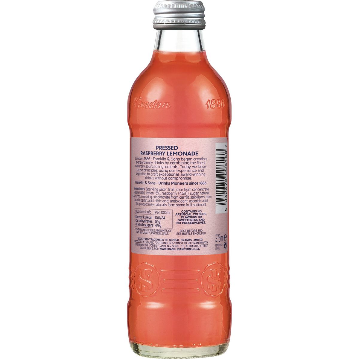Напиток Franklin & Sons Pressed Raspberry Lemonade безалкогольный 275 мл - фото 2