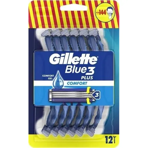 Одноразовые бритвенные станки Gillette Blue3 Comfort 12 шт. - фото 1