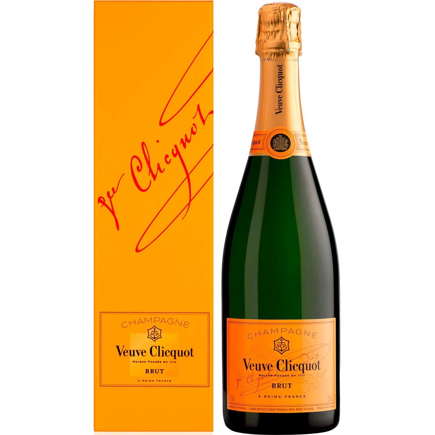 Шампанське Veuve Clicquot Brut Yellow Label, брют, сухе, в подарунковій упаковці, 0,75 л - фото 1
