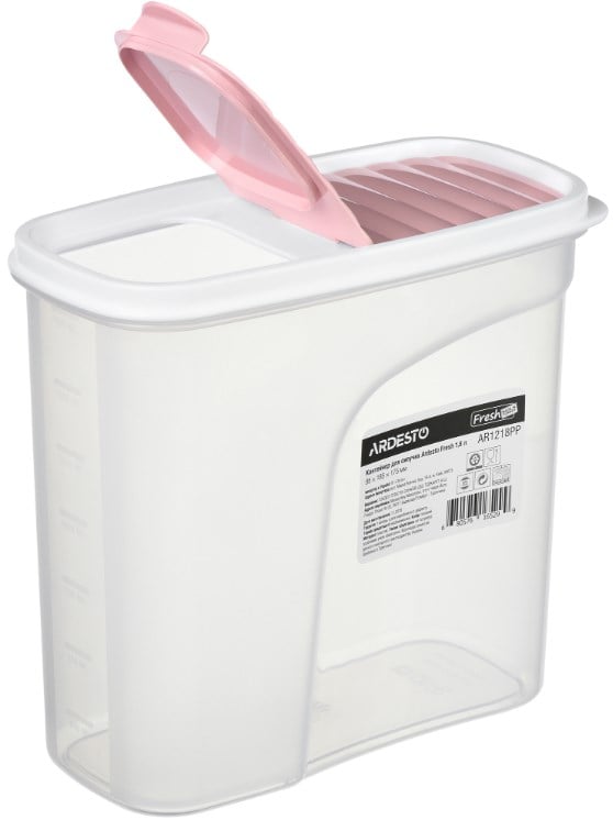 Контейнер Ardesto Fresh для сипучих продуктів, 1,8 л, рожевий (AR1218PP) - фото 2