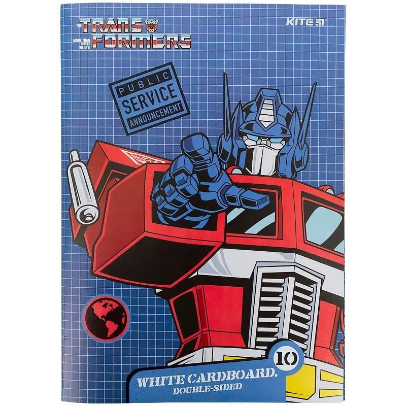 Картон белый Kite Transformers A4 10 листов (TF21-254) - фото 1