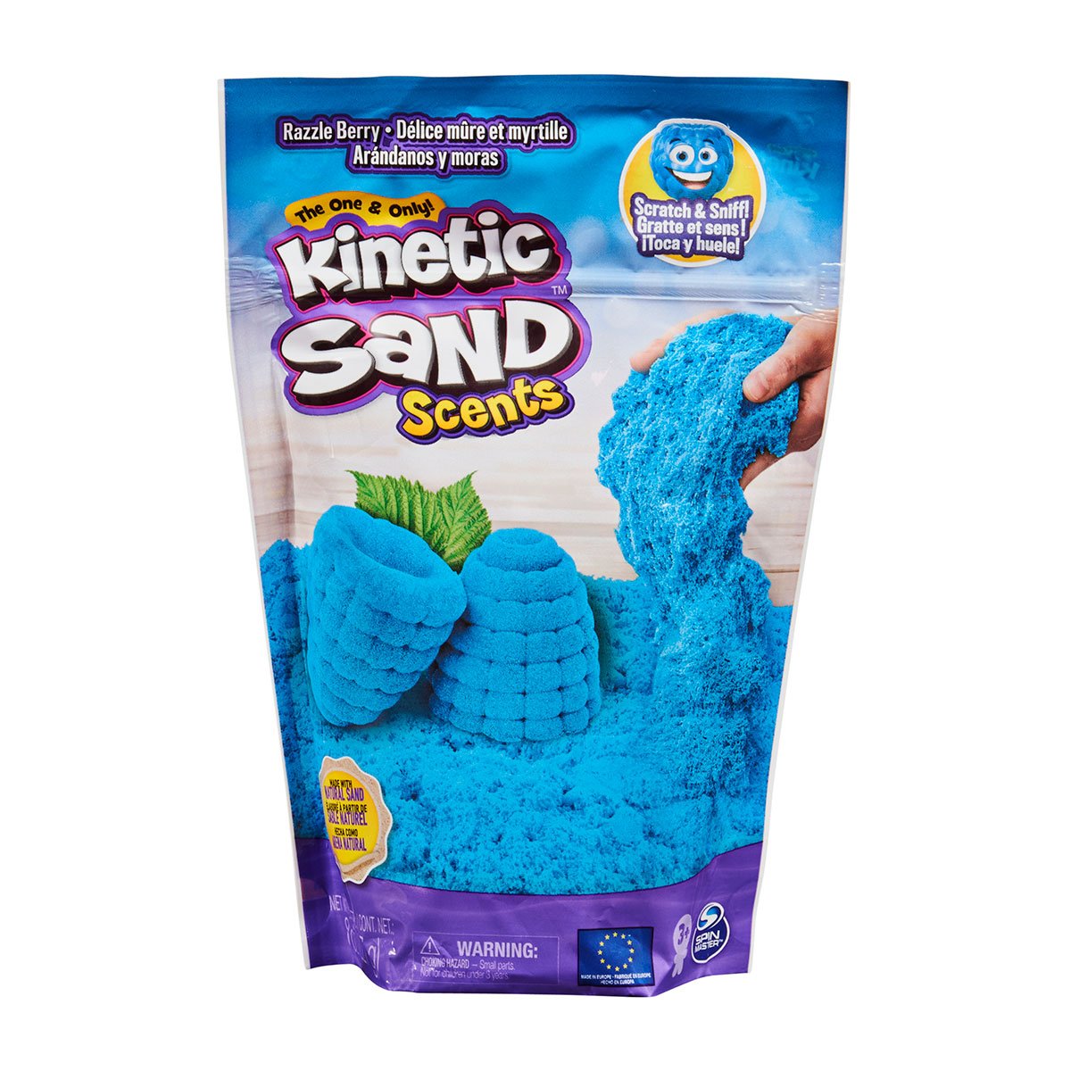 Кинетический песок Kinetic Sand Голубая малина, с ароматом, голубой, 227 г (71473R) - фото 1