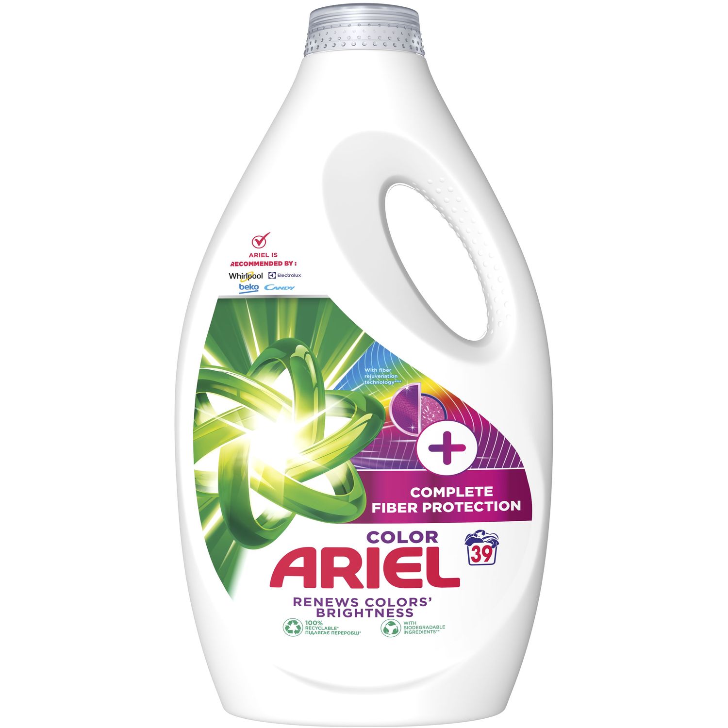 Гель для прання Ariel Color + Захист волокон Повний захист тканини 1.95 л - фото 2