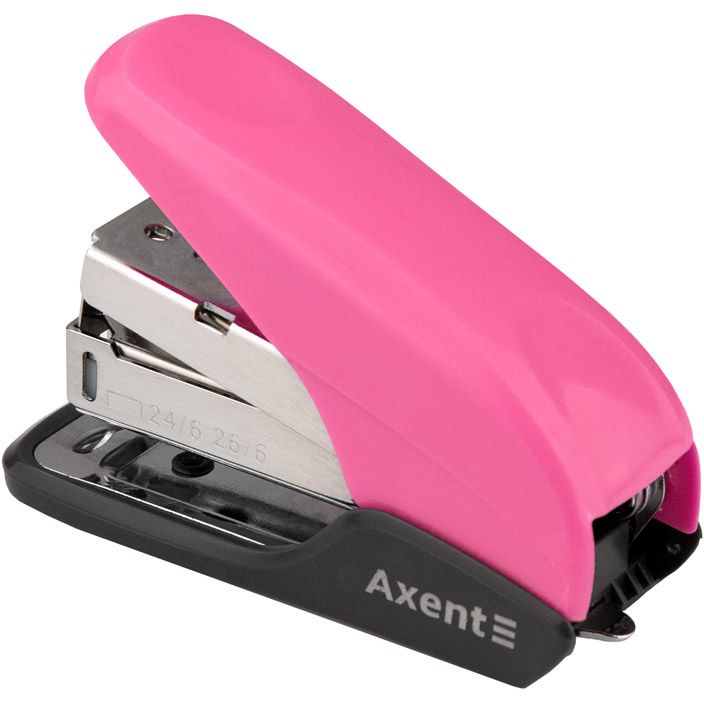 Степлер канцелярський Axent Shell PS №24/6, 20 аркушів рожевий (4841-10-A) - фото 2
