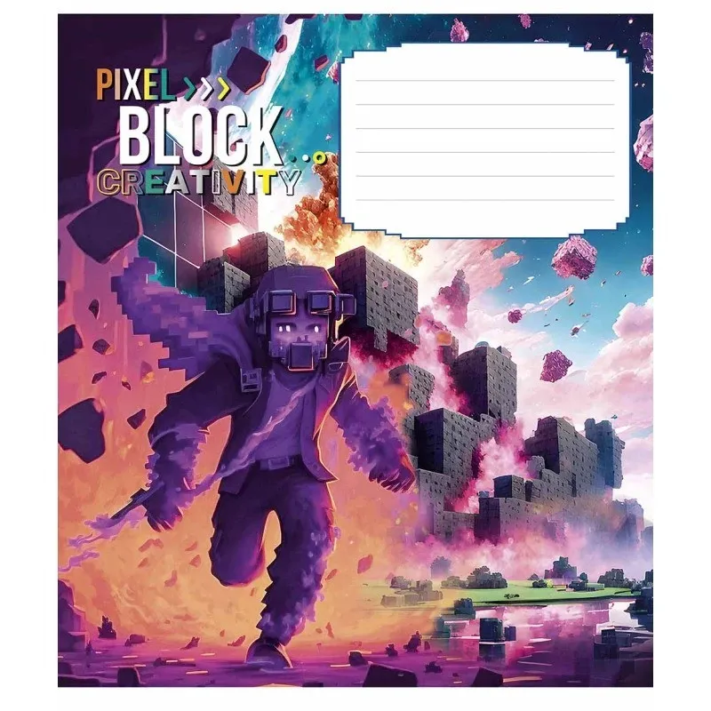 Тетрадь ученическая Школярик Pixel Block 012-3407K-4 в клеточку 12 листов - фото 1