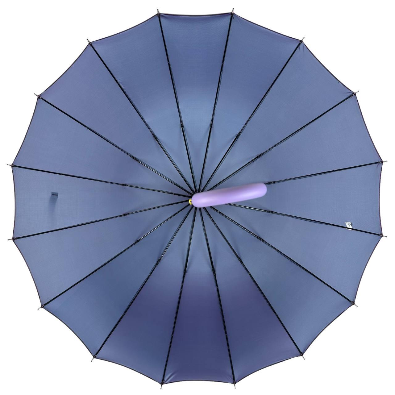 Жіноча парасолька-палиця напівавтомат Toprain 102 см фіолетова - фото 5