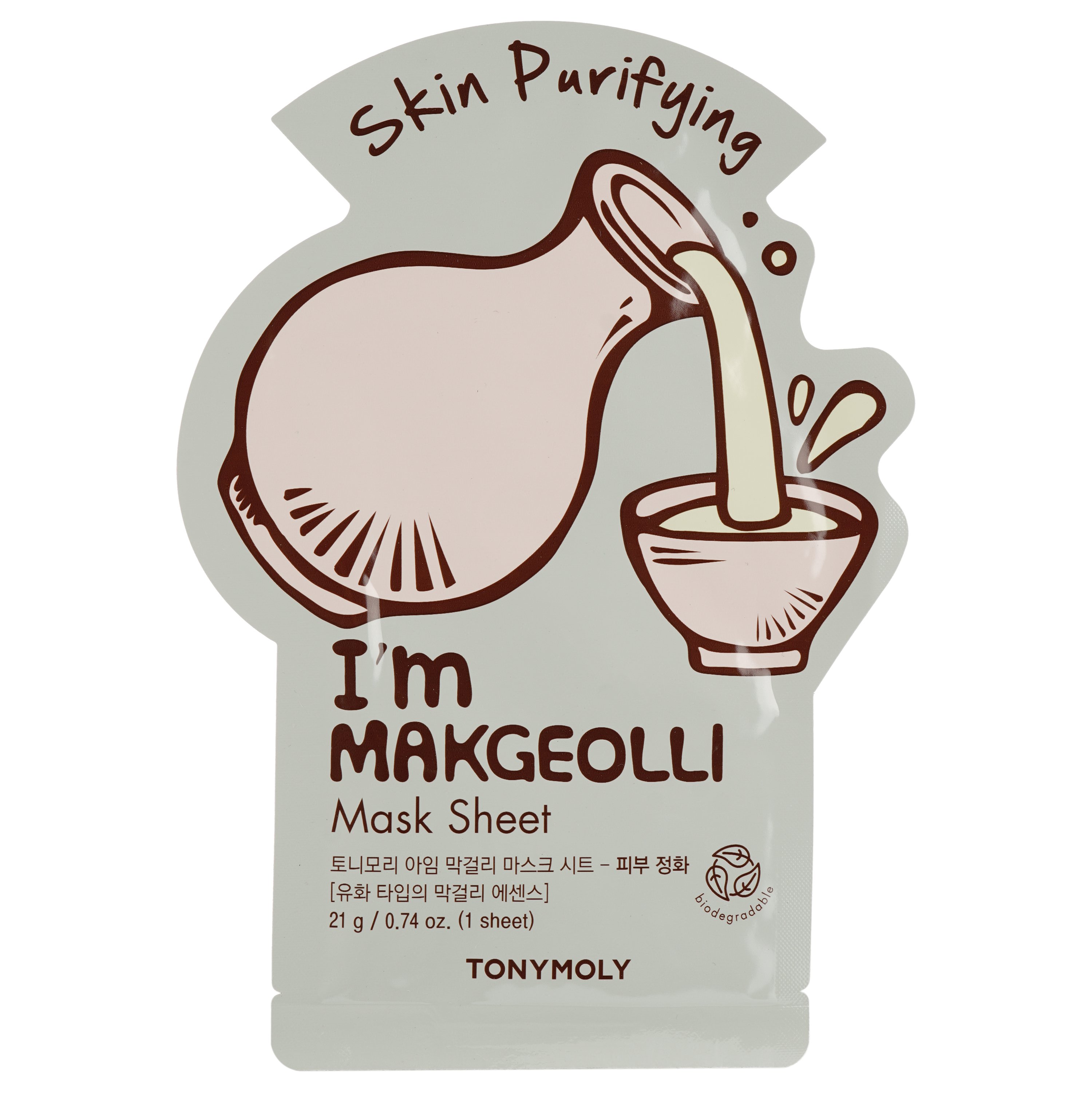 Маска тканевая для лица Tony Moly I’m Makgeolli Mask Sheet Skin Purifying Макколи, 21 мл - фото 1