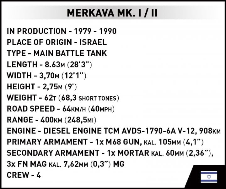Конструктор Cobi Танк Merkava MK. I / II, масштаб 1:35, 825 деталей (COBI-2621) - фото 10