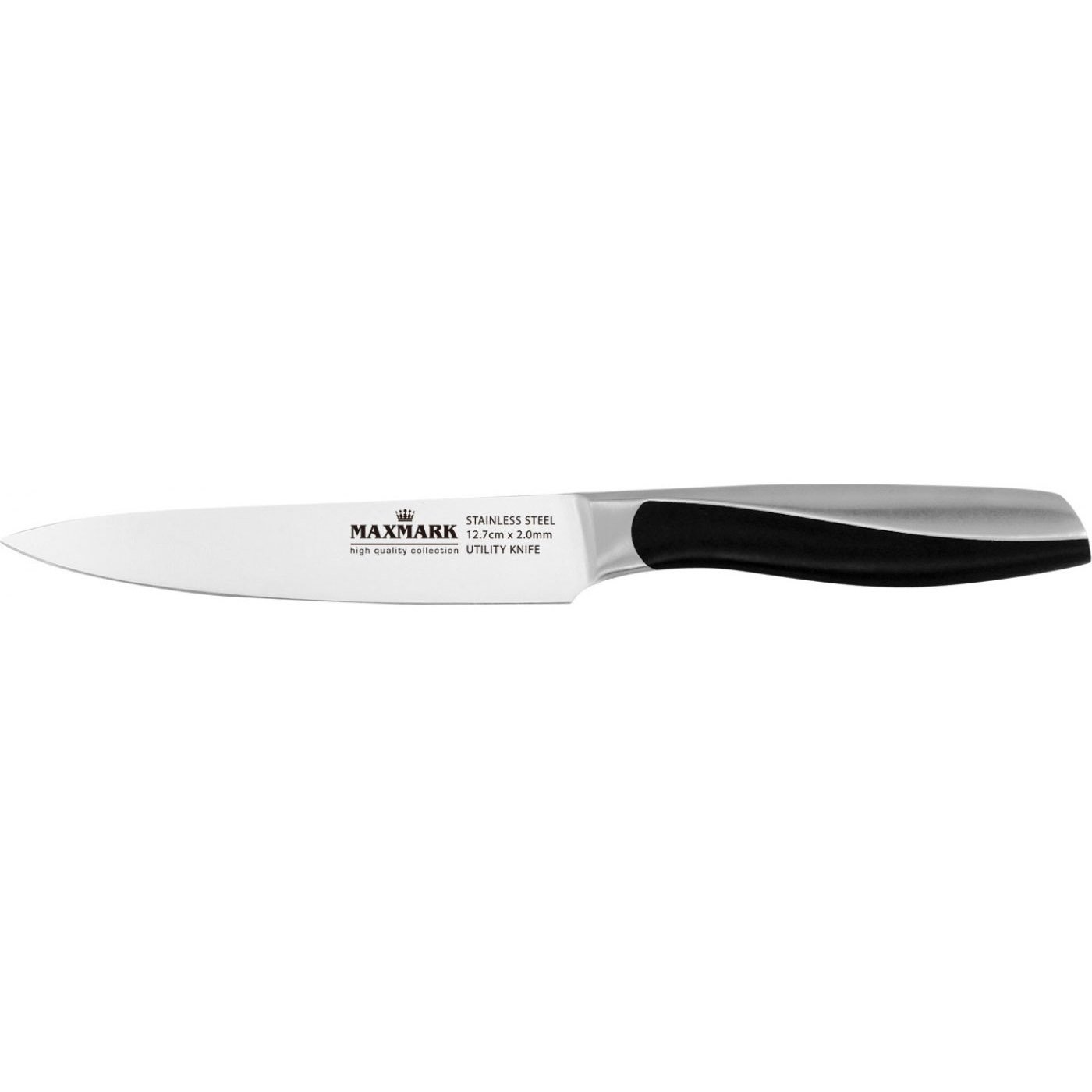 Кухонный нож Maxmark, 12,7 см, серебристый с черным (MK-K62) - фото 1