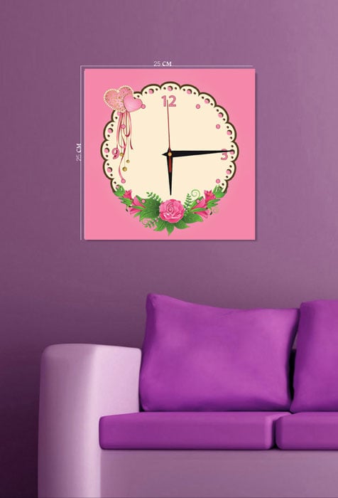 Настінний годинник Art-Life Collection, 25x25 см, рожевий (2TC-081-W-2525) - фото 1
