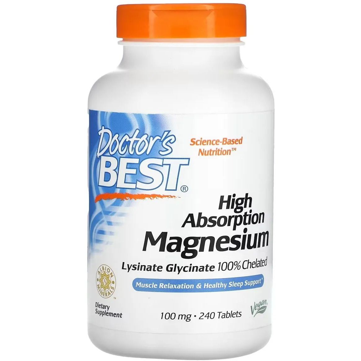 Магній Doctor's Best High Absorption Magnesium 100 мг 240 таблеток - фото 1