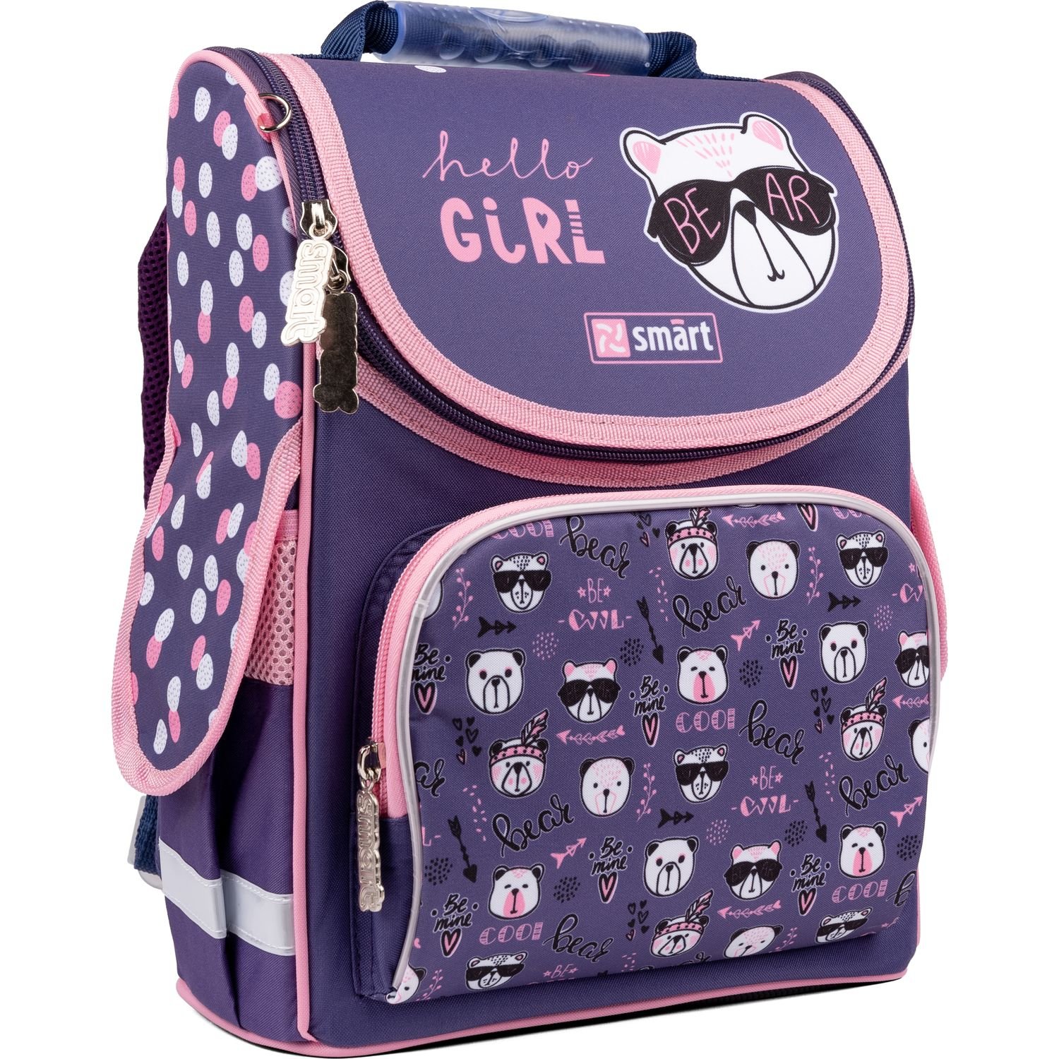 Рюкзак шкільний каркасний Smart PG-11 Hello, girl, фиолетовый (558996) - фото 2