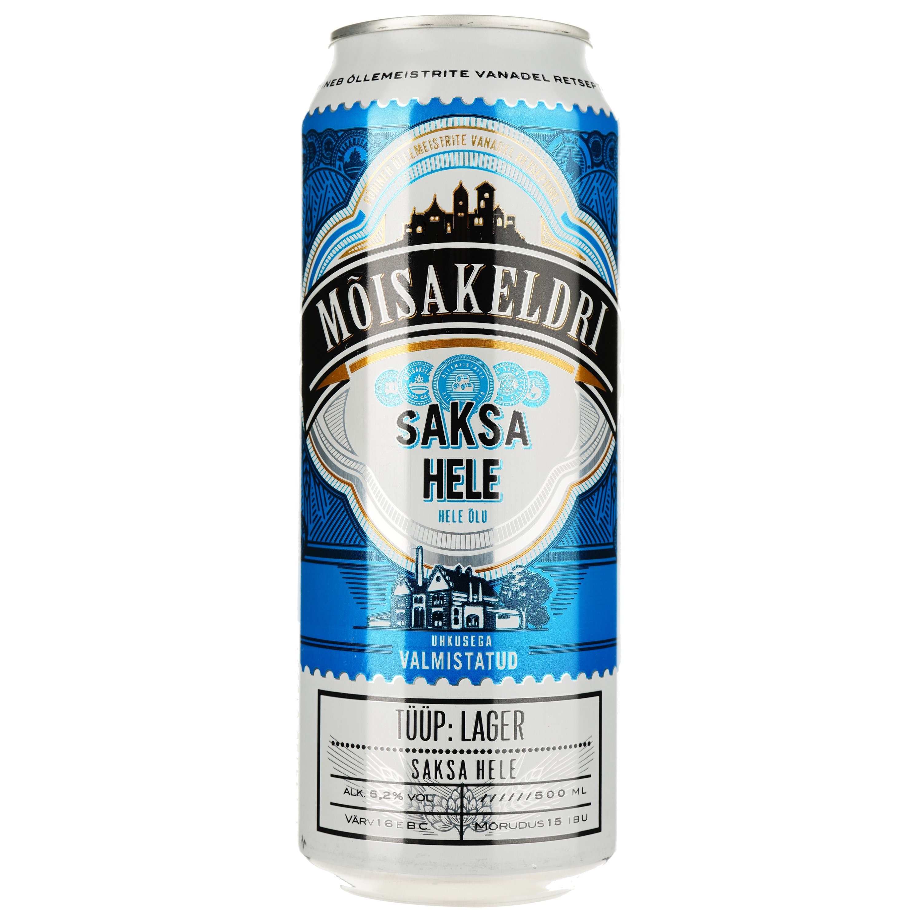 Пиво Moisakeldri Saksa Hele светлое 5.2% 0.5 л ж/б - фото 1