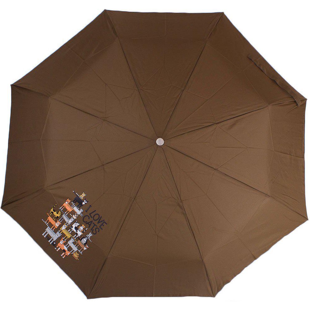 Жіноча складана парасолька повний автомат Airton 98 см коричнева - фото 1