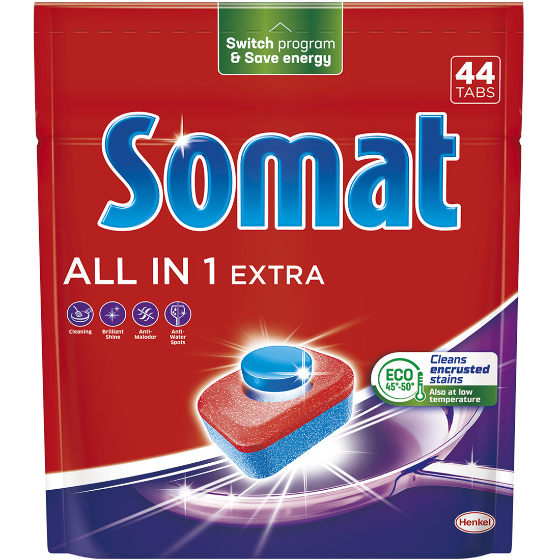 Таблетки для посудомоечной машины Somat All in 1 Extra 44 шт. - фото 1