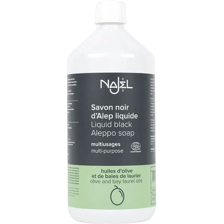 Мультифункціональне чорне алеппське мило на основі оливкової олії Najel Liquid Black Aleppo Soap Multi-Purpose 1 л - фото 1