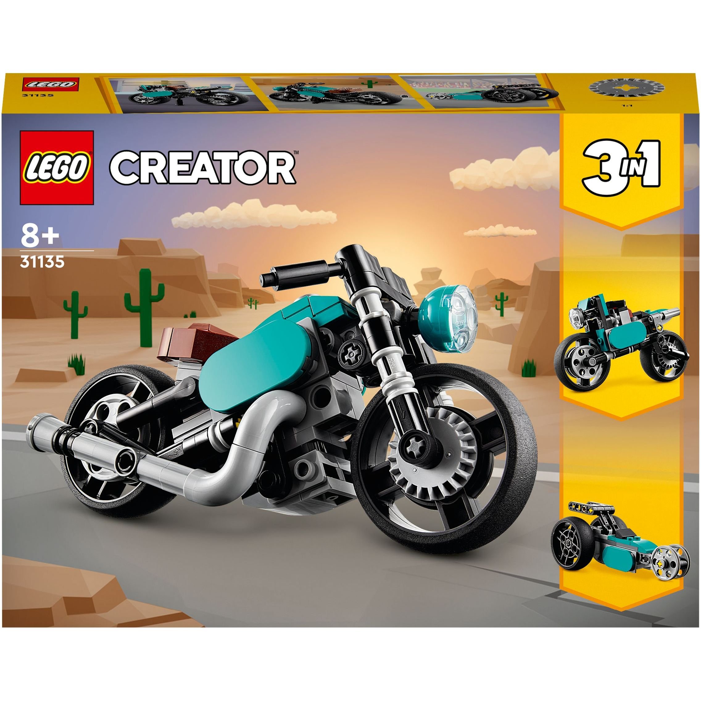 Конструктор LEGO Creator Вінтажний мотоцикл 3 в 1, 128 деталей (31135) - фото 1