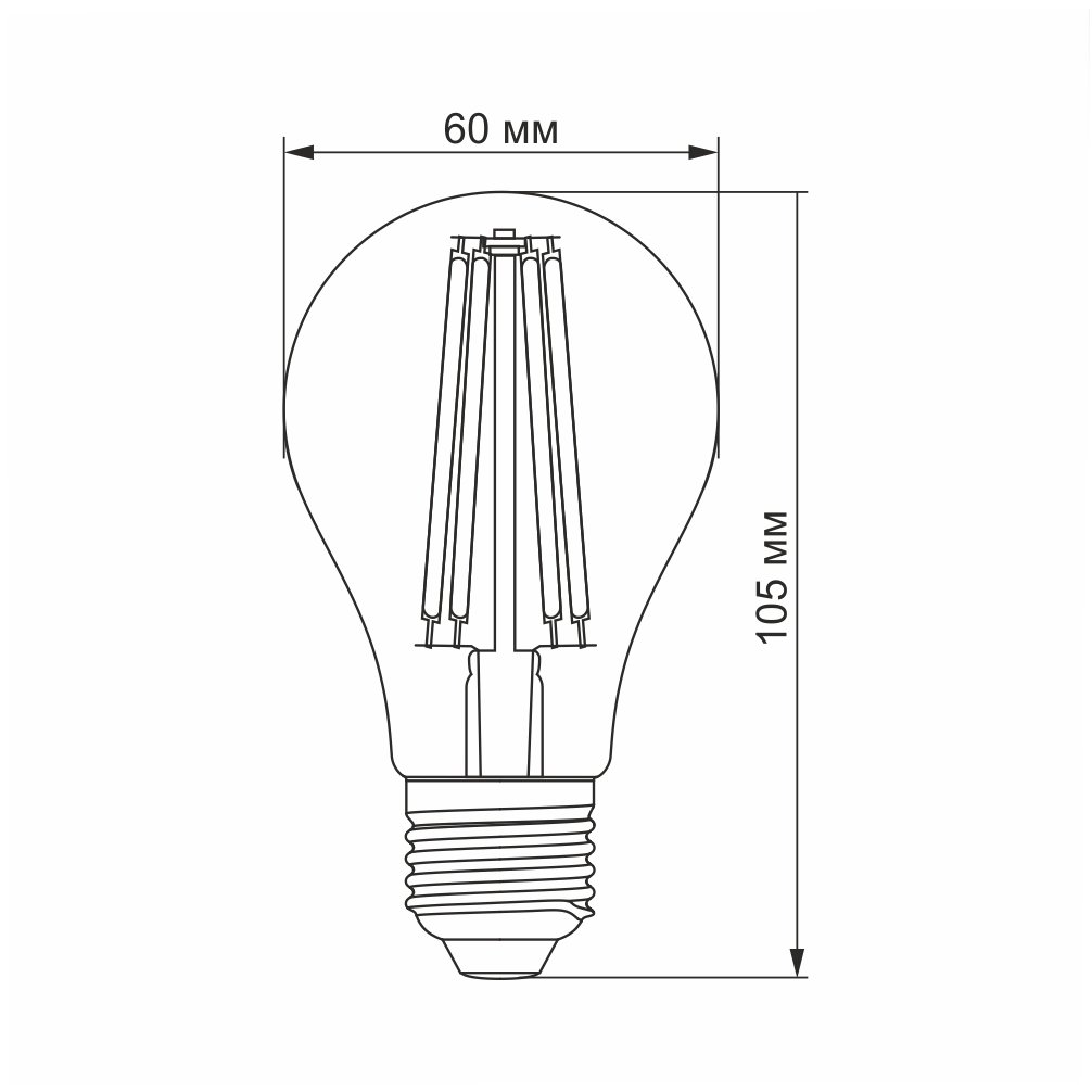Світлодіодна лампа Videx Filament A60FA 10W E27 2200 K (VL-A60FA-10272) - фото 3