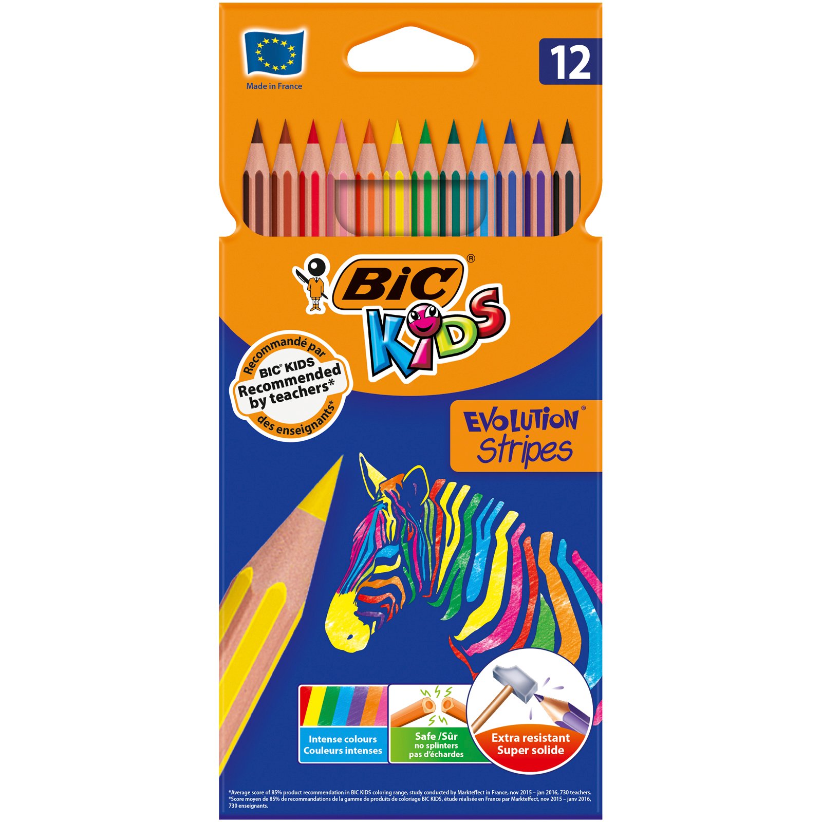 Фото - Олівці BIC  кольорові  Kids Evolution Strips, 12 кольорів  (9505221)