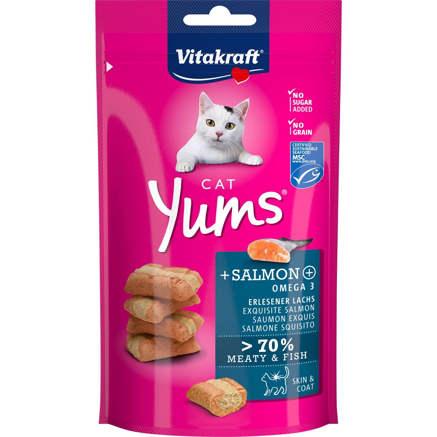 Ласощі для котів Vitakraft Cat Yums з лососем, 40 г - фото 1