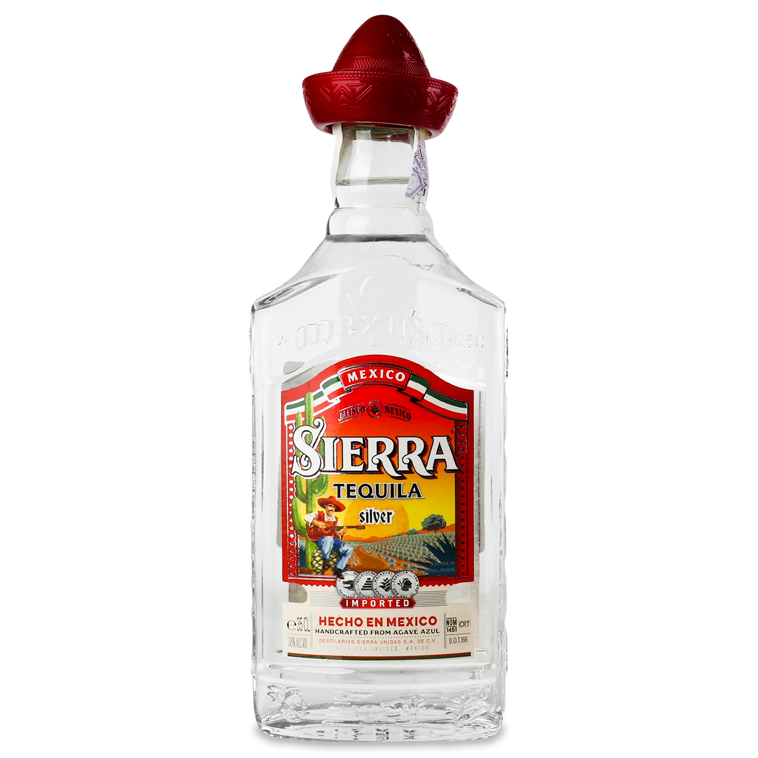 Текила Sierra Silver, 38%, 0,35 л - фото 1