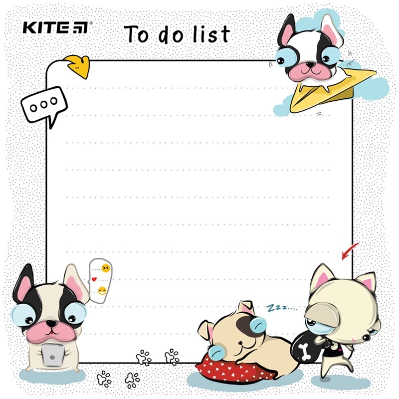 Планер настінний Kite To do list Funny dogs для записів сухостираємий А5 (K22-472-3) - фото 1