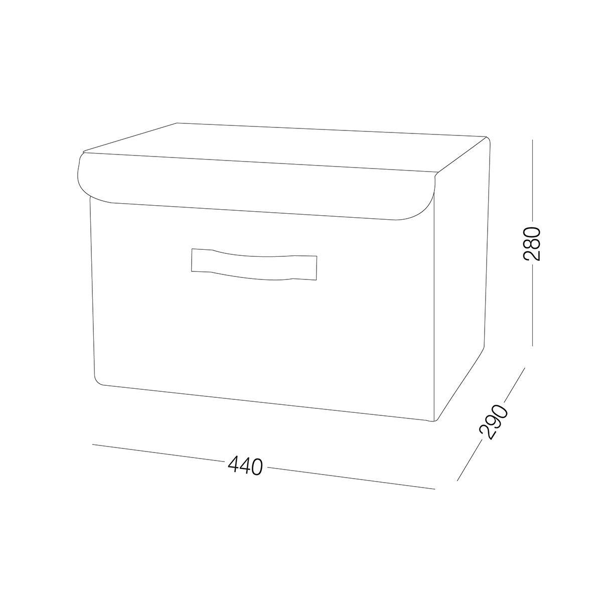 Ящик для хранения с крышкой МВМ My Home L текстильный, 440х290х280 мм, серый (TH-07 L GRAY) - фото 6