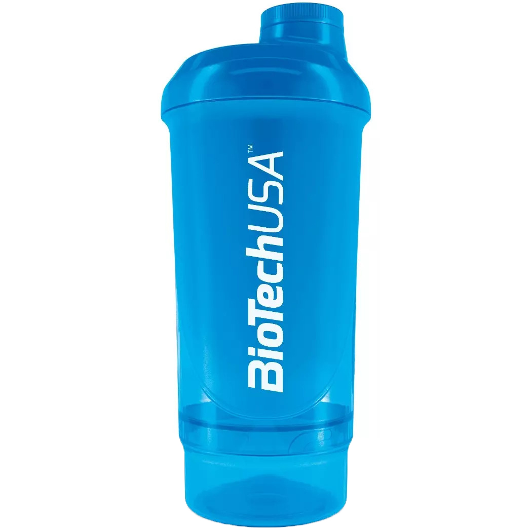 Шейкер BiotechUSA Wave+ Compact Shaker Schocking Blue 500 мл (150 мл) (24080200) - фото 1