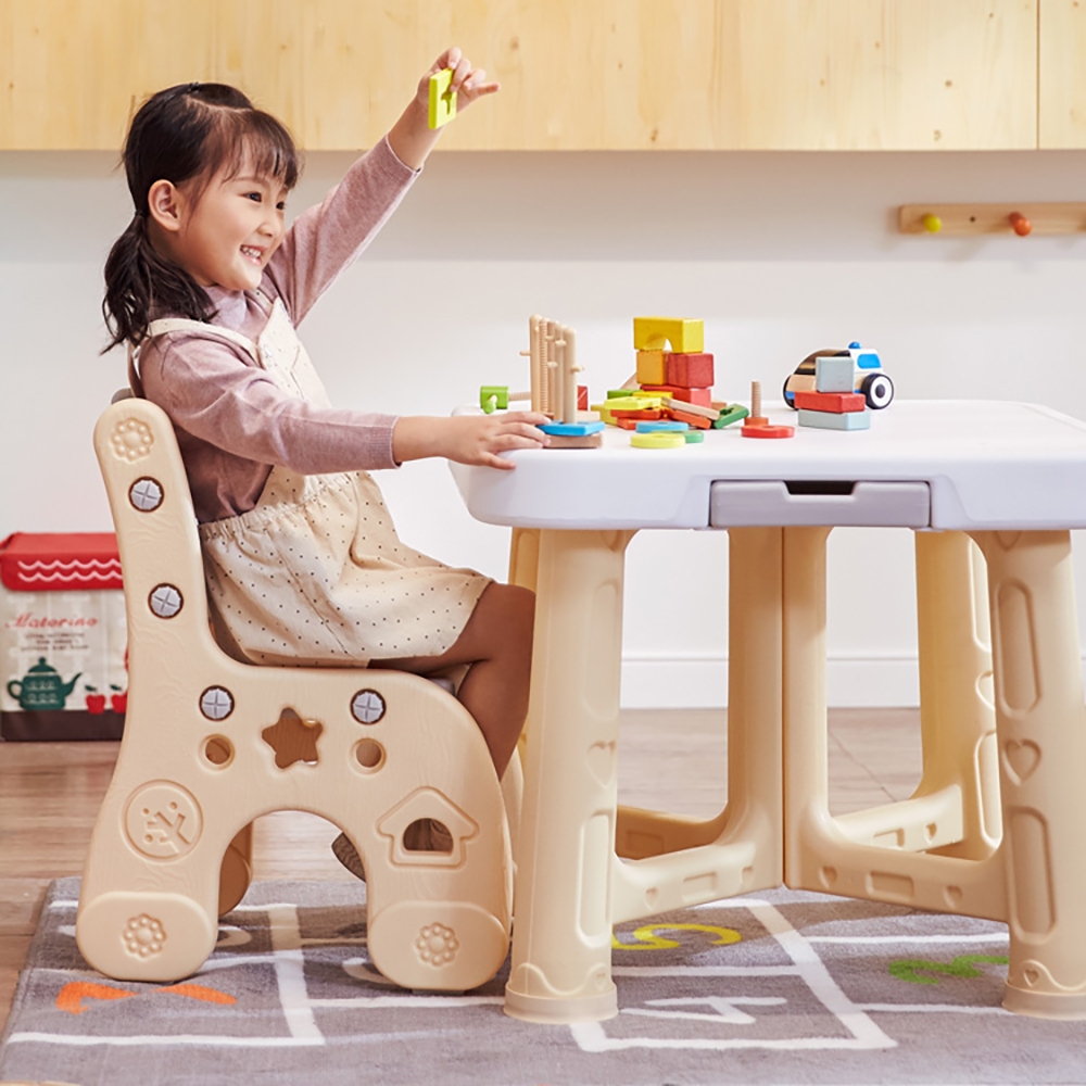 Дитячий функціональний столик і два стільчики Poppet Класик, сірий (PP-001C) - фото 7