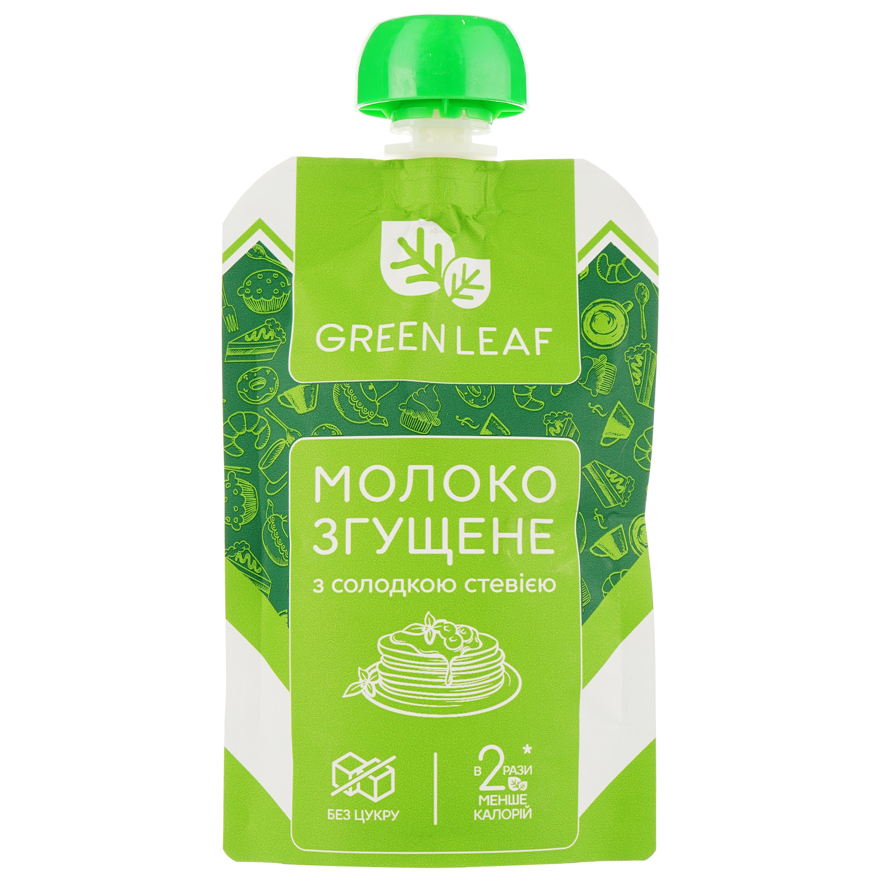 Молоко згущене Green Leaf, з солодкою стевією, 90 г - фото 1