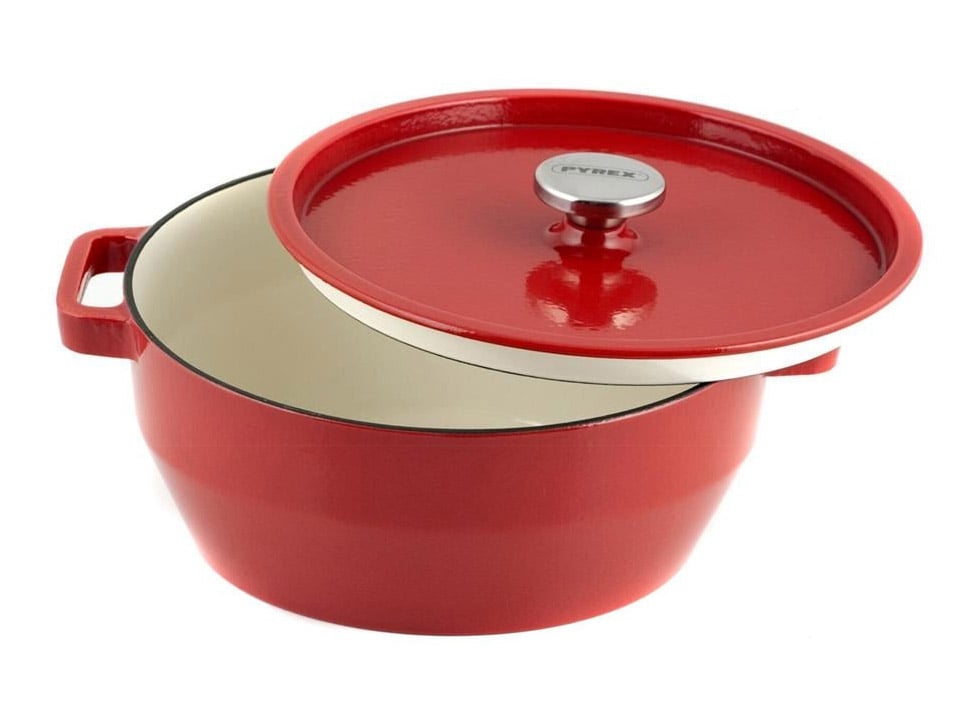 Кастрюля Pyrex Slow Cook чугунная 6.3 л красная (SC5AC28) - фото 2