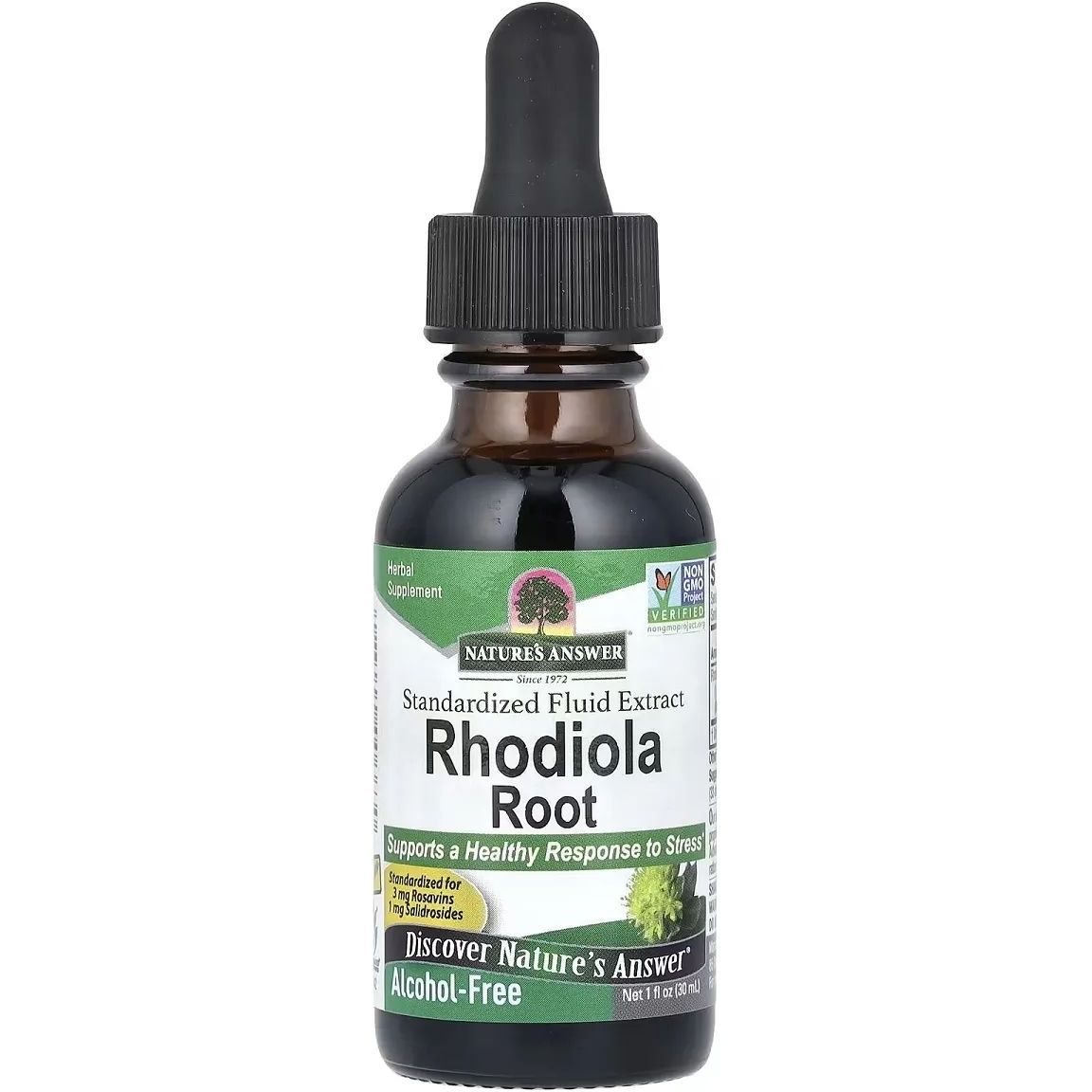 Экстракт корня родиолы Nature's Answer Rhodiola Root Alcohol-Free 30 мл - фото 1