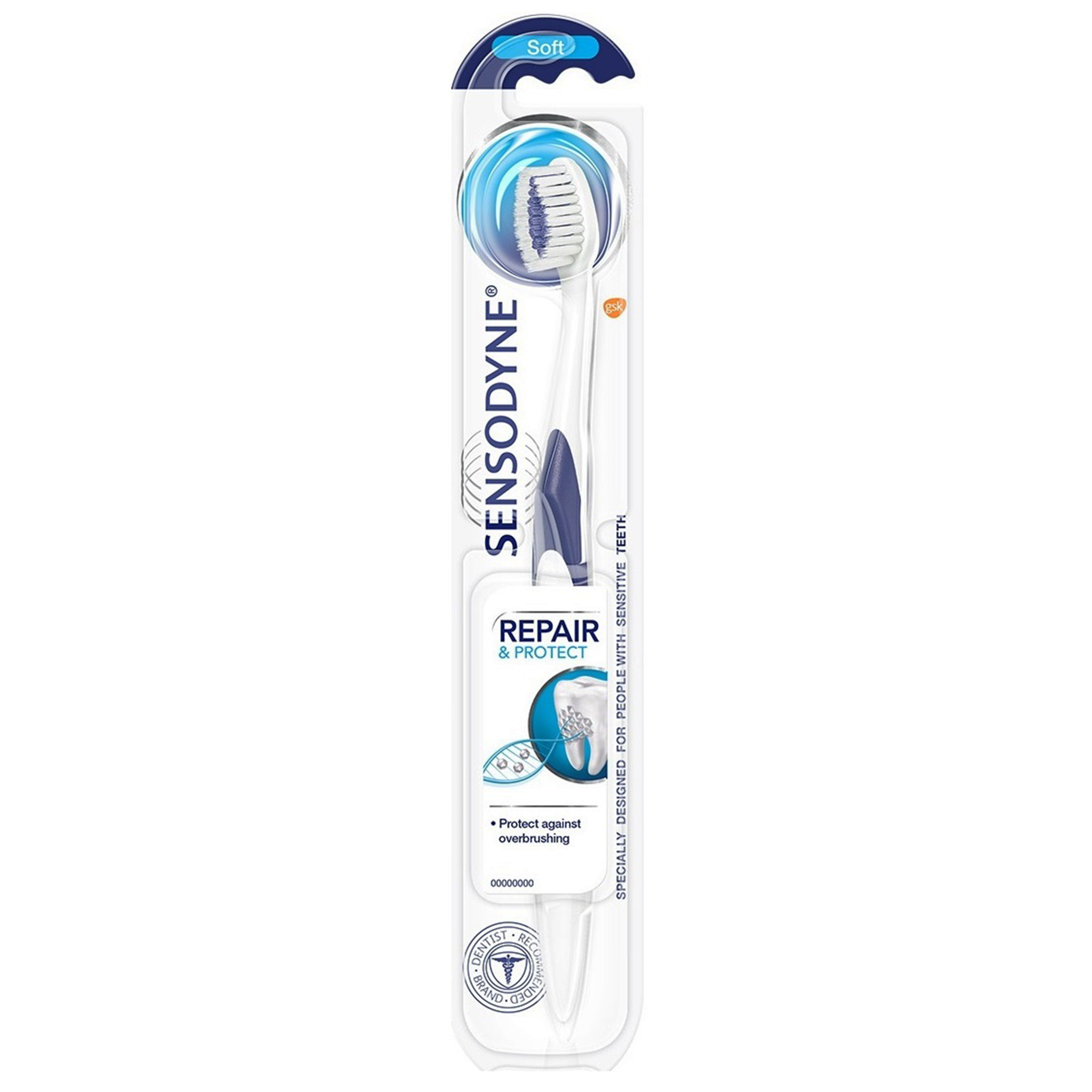 Зубная щетка Sensodyne Восстановление и Защита, мягкая, белый с синим - фото 5