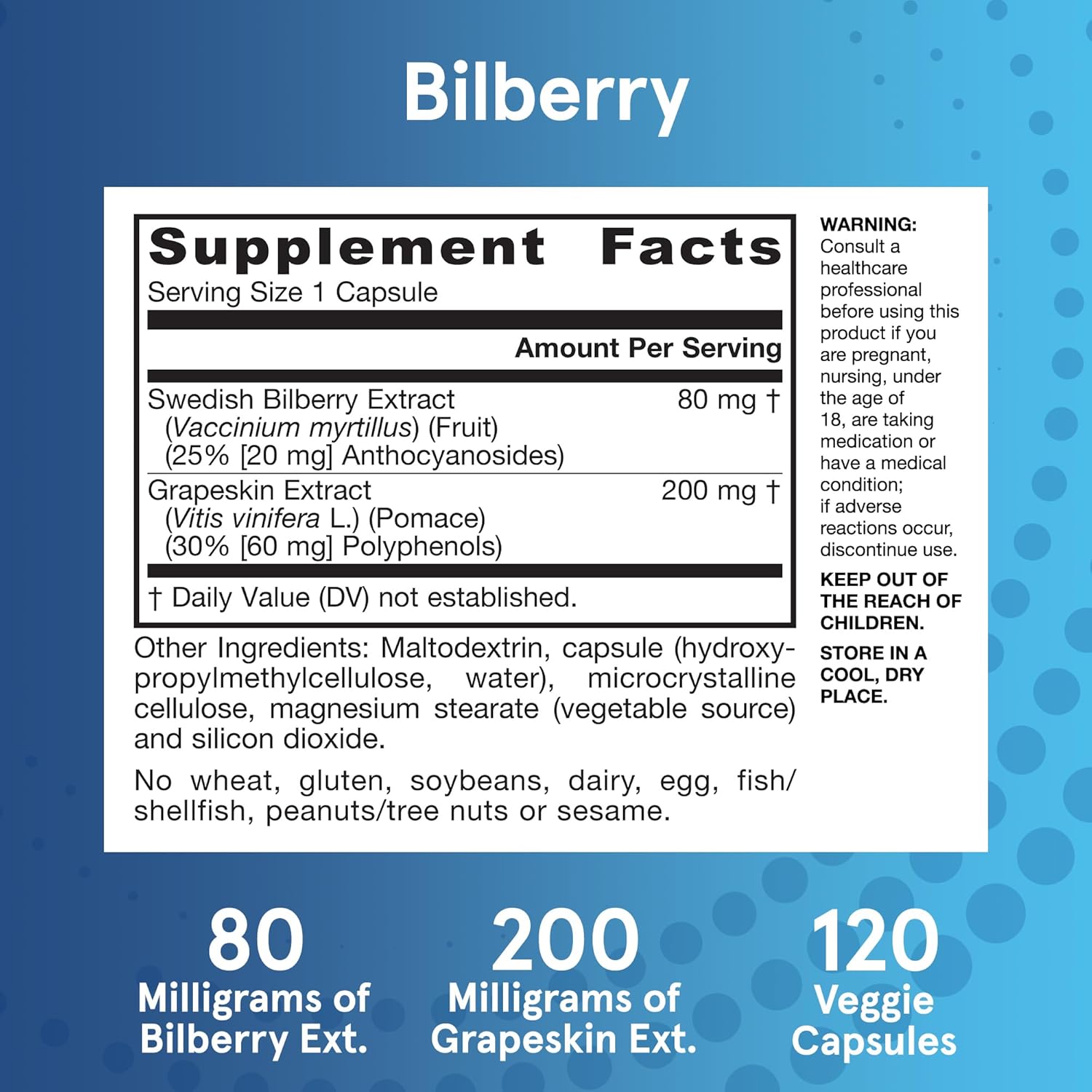 Комплекс поліфенолів Jarrow Formulas Bilberry + Grapeskin Polyphenols із чорниці та шкірки винограду 120 капсул - фото 5