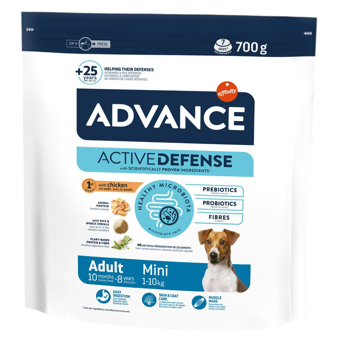 Сухой корм для собак маленьких пород Advance Active Defense Adult Mini с курицей и рисом 700 г - фото 1