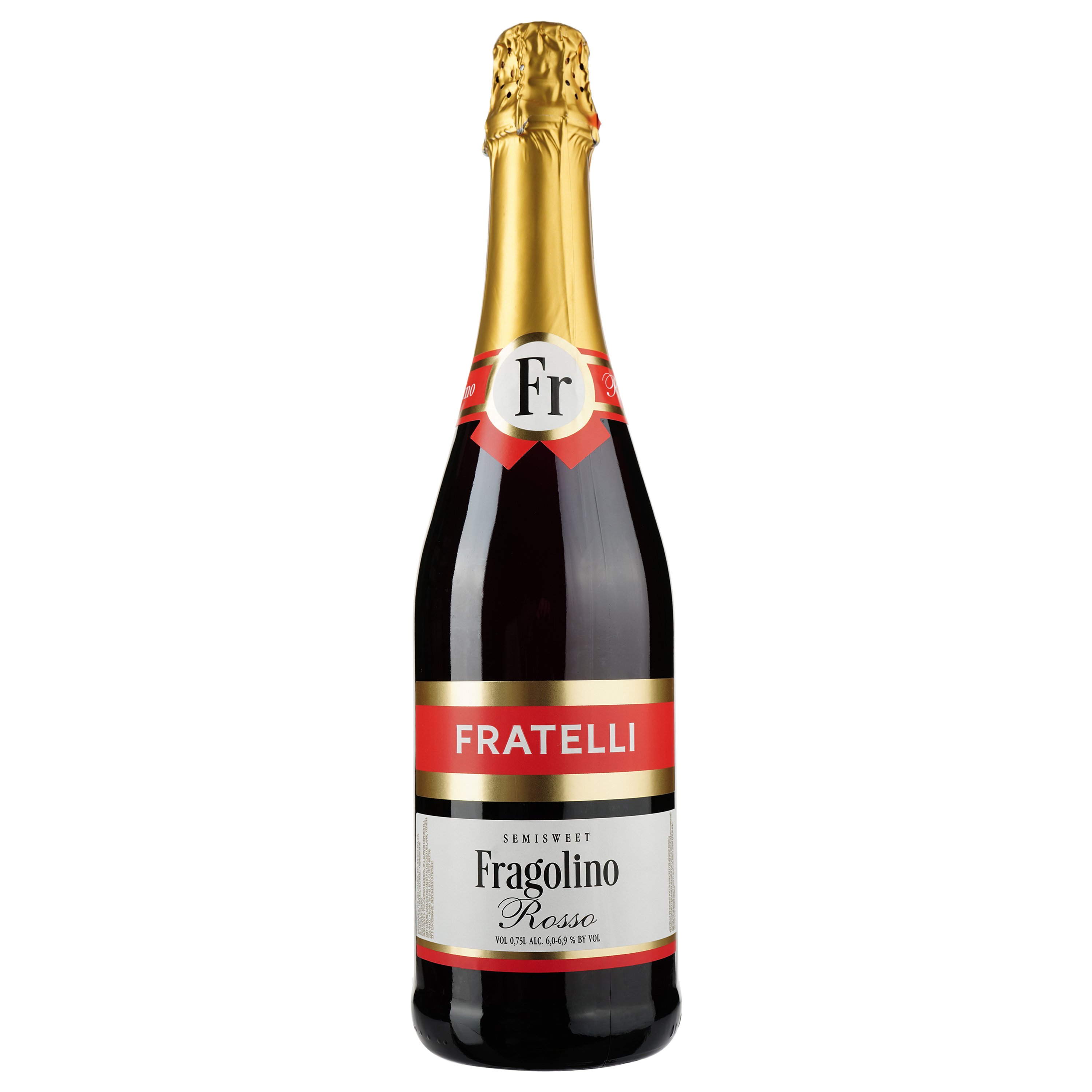 Напиток винный игристый Fratelli Fragolino Rosso, красное, полусладкое, 6,9%, 0,75 л (833433) - фото 1