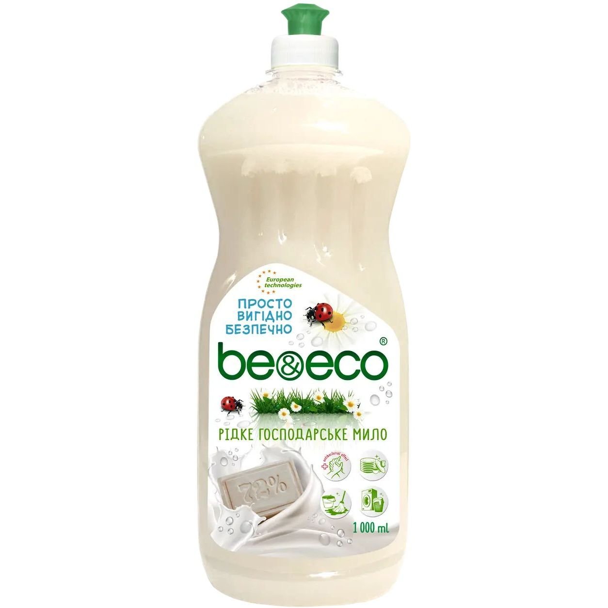 Мыло жидкое хозяйственное Be&Eco, белое, 1 л - фото 1