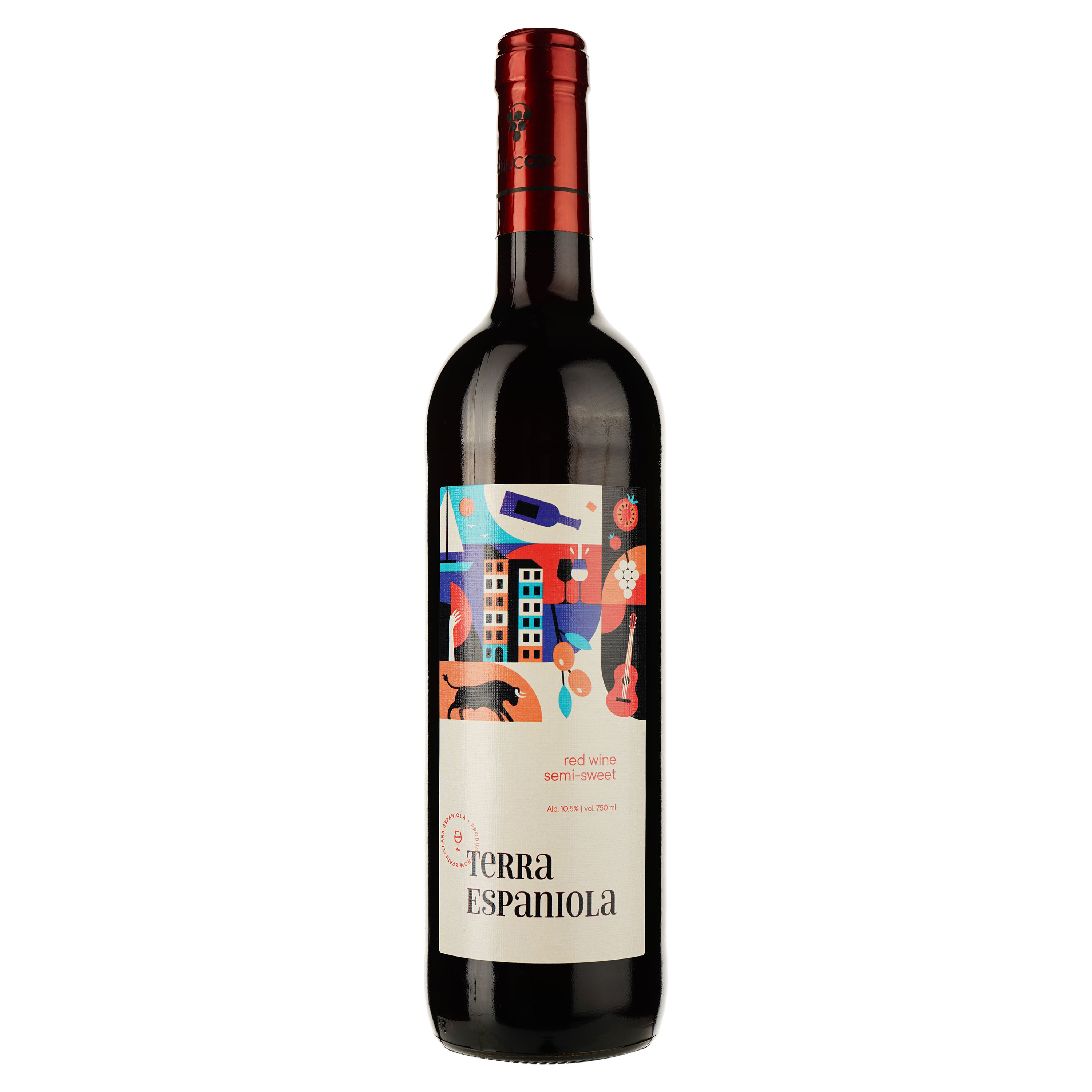 Вино Terra Espaniola, червоне, напівсолодке, 0,75 л - фото 1