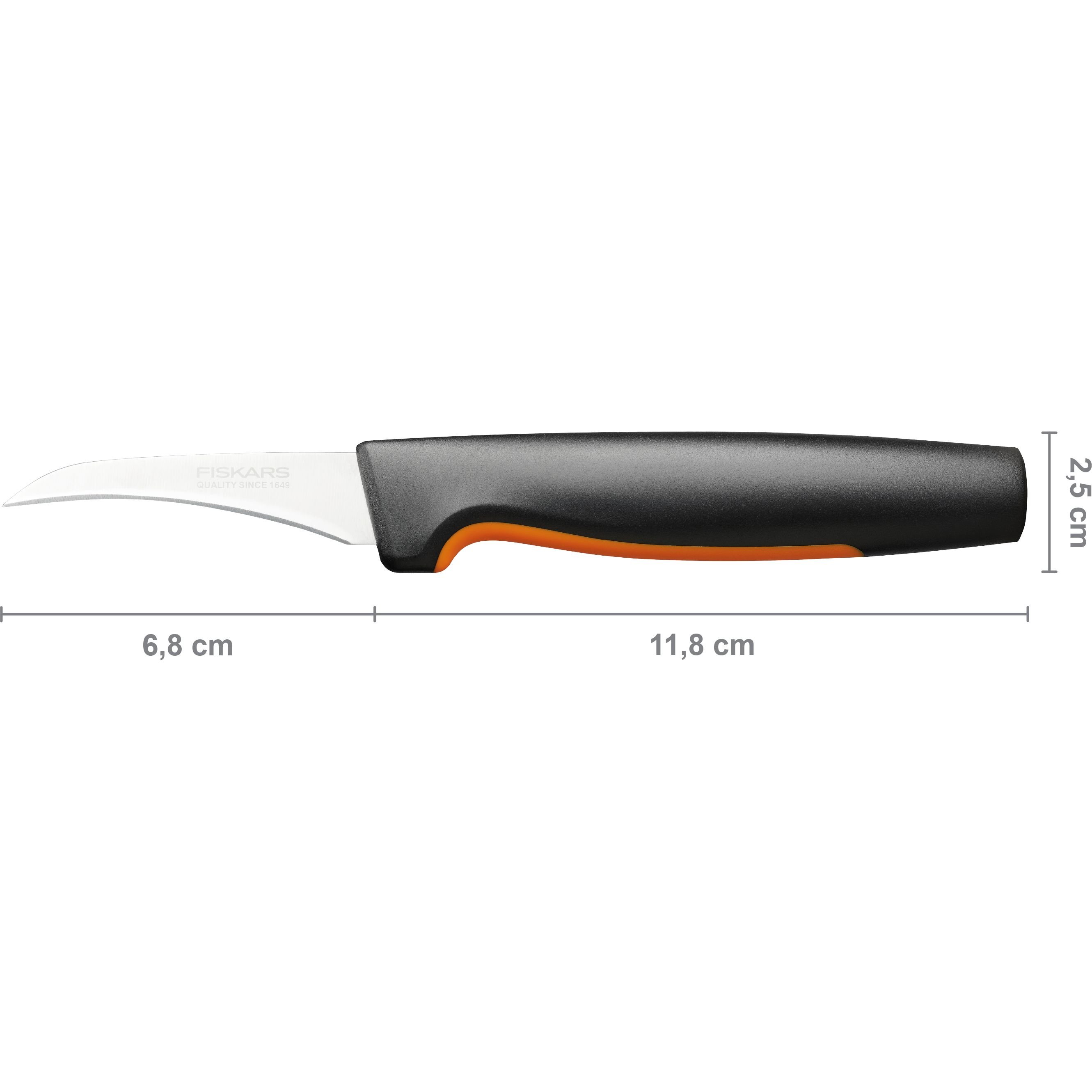 Нож для овощей Fiskars FF изогнутый 8 см (1057545) - фото 2