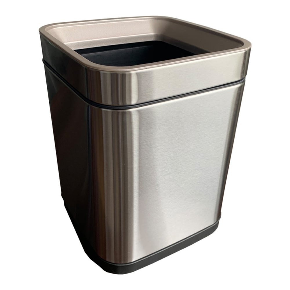 Ведро для мусора квадратное без крышки Jah с внутренним ведром, 8 л, 21,3×21,3×30,9 см, серебряный металлик (JAH360 silver) - фото 2