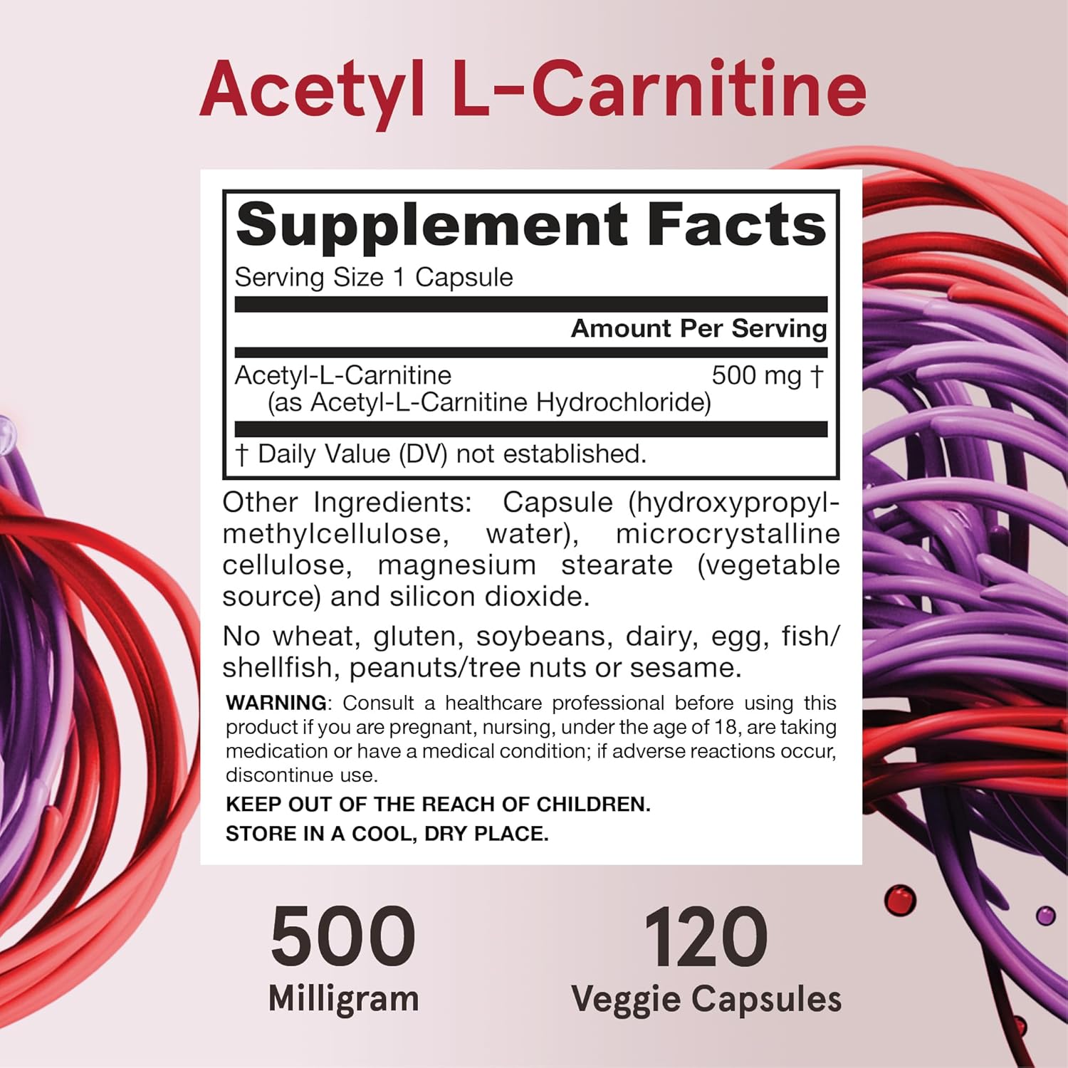 Ацетил L-карнитин Jarrow Formulas Acetyl L-Carnitine 500 мг 120 капсул - фото 7