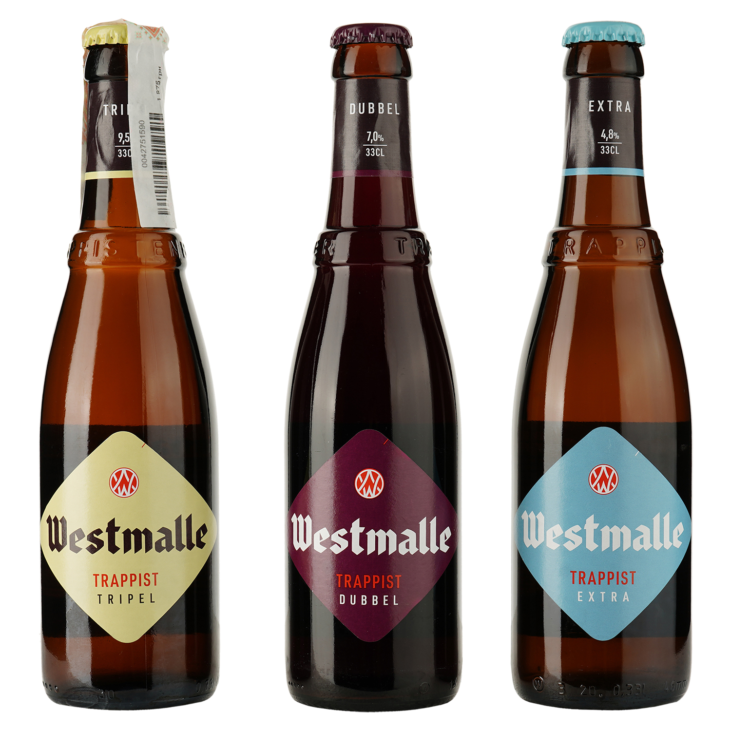 Набор пива Westmalle с бокалом, 4,8-9,5%, 0,99 л (3 шт. по 0,33 л) - фото 2