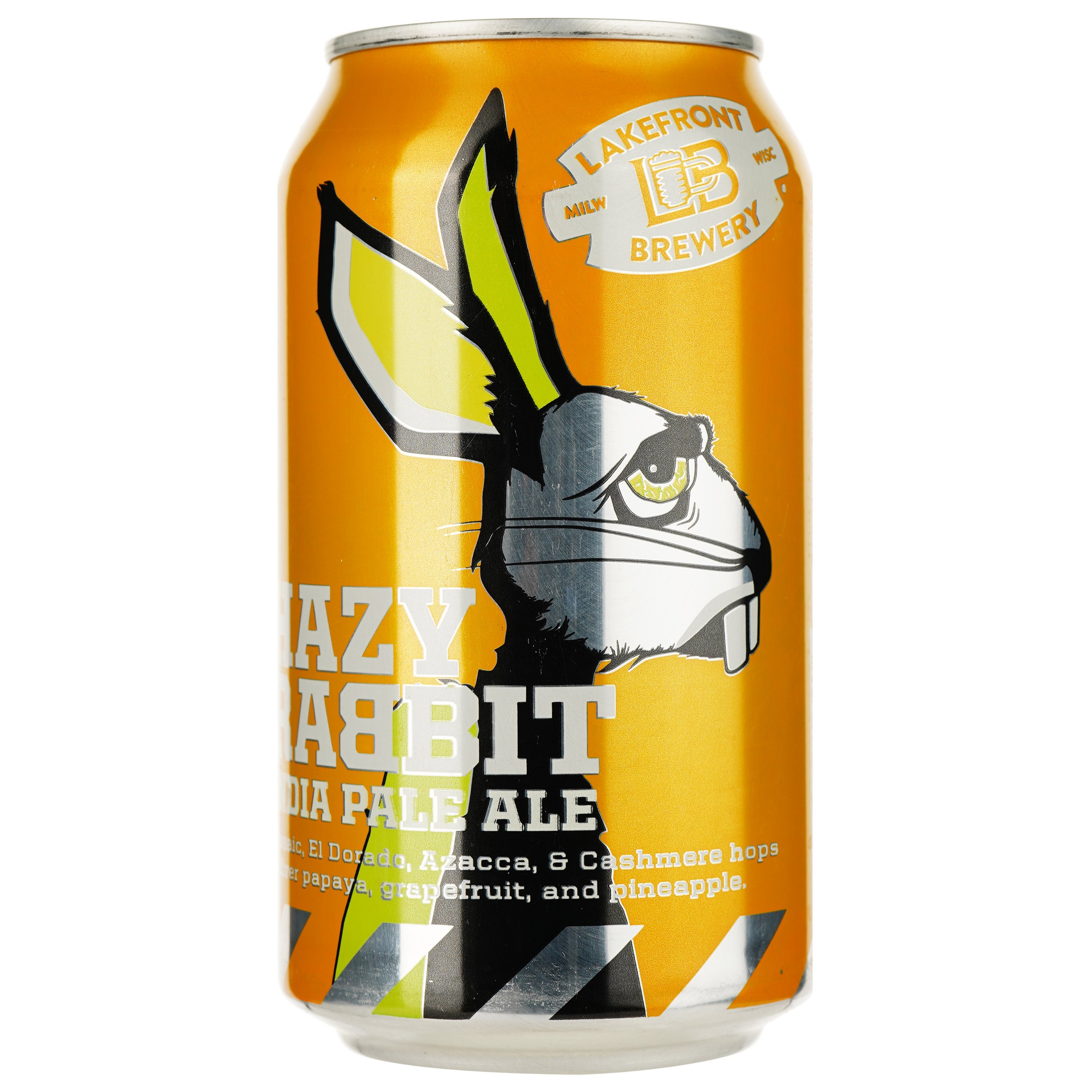 Пиво Lakefront Brewery Hazy Rabbit IPA, світле, 6,8%, з/б, 0,355 л (851062) - фото 1