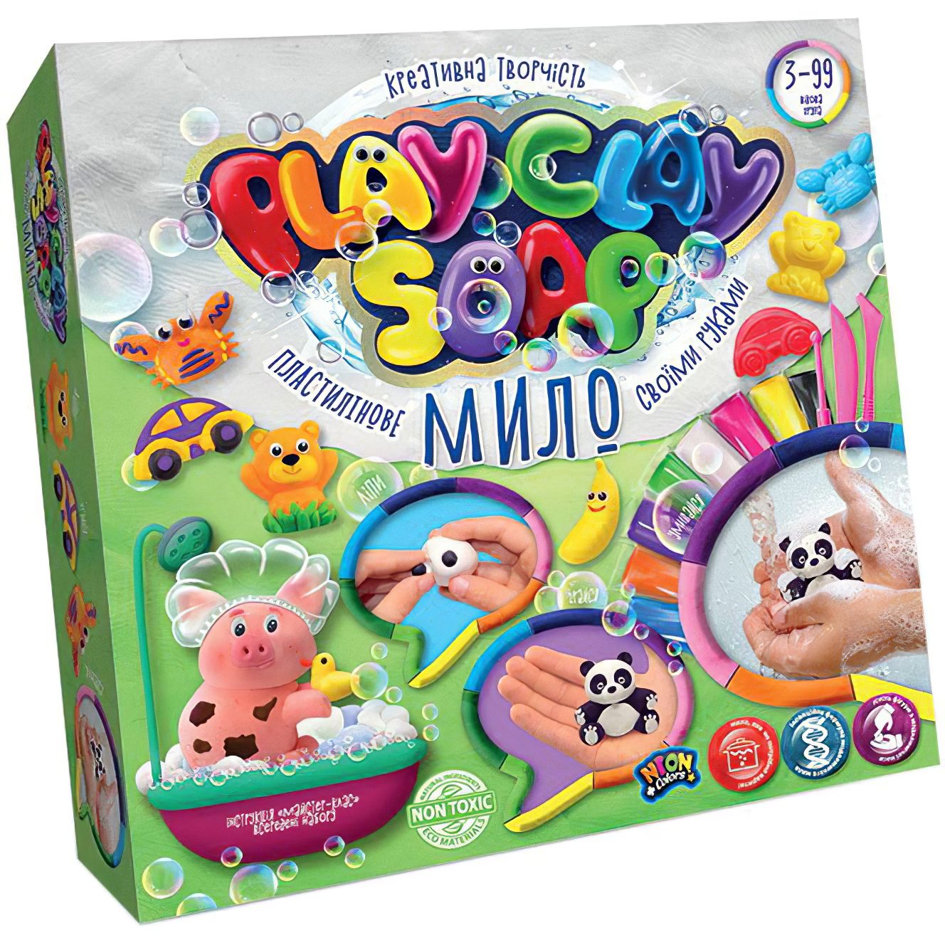 Набор креативного творчества Пластилиновое мыло Danko Toys Play Clay Soap Панда 8 цветов PCS-01 - фото 1