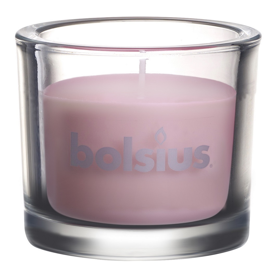 Свічка Bolsius у склі, 9,2х8 см, пастельно-рожевий (880304) - фото 1